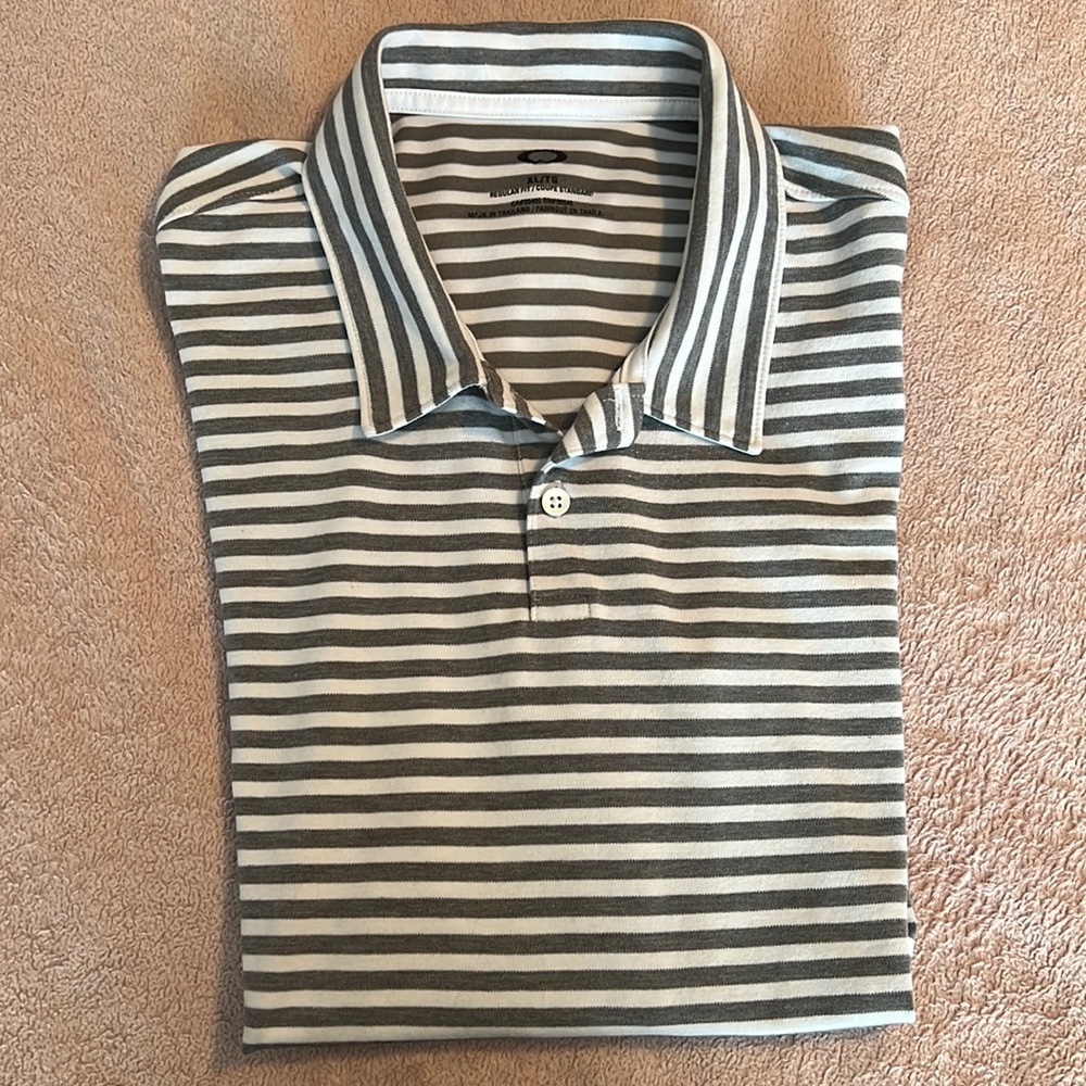 Oakley Polo Short - grey/white stripes